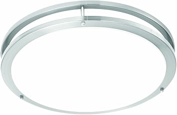Philips Lighting Sl7051-78 Energy Star Certified Ceiling Fixture with White Acrylic Lens, Brushed Nickel