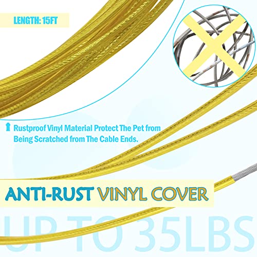 Petest Reflective Tie Out Cable With Crimp Cover For Small Dogs Up To 35 Pounds, 15 Feet #TOP4