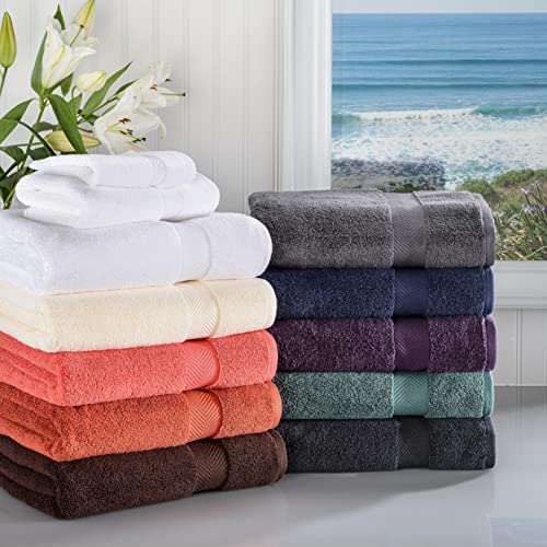Superior Zero Twist 100% Cotton Towel Set - 3-Piece Set, Extra Soft Bath Towel, Face Towel And Hand Towel, Long-Staple Cotton Towels, Midnight Blue #TOP3