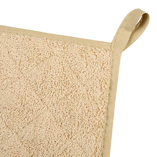 100% Cotton Kitchen Everyday Basic Terry Pot Holder Heat Resistant Coaster Potholder for Cooking and Baking Set of 5 Light Brown - Thumbnail 5