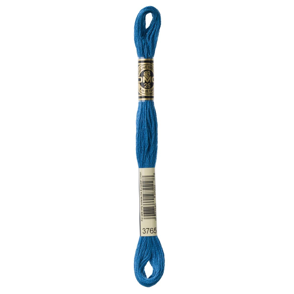 DMC Embroidery Floss Mouline Stranded Cotton Thread for Hand Embroidery and Sewing - Colour No: 3765-12 x 8m Skeins