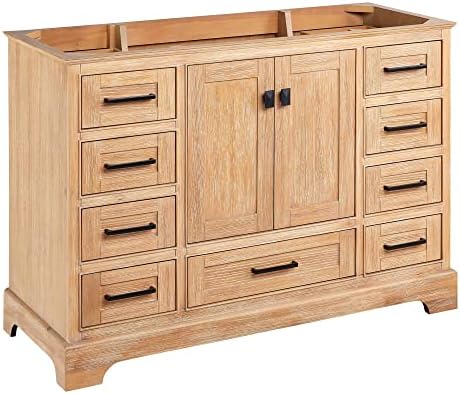 Signature Hardware 482897 Quen 48" Single Vanity Cabinet Only - Less Vanity Top - Driftwood Brown