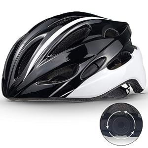 SPORT24 Lightweight Bike Cycle Helmet Road Bike Cycling Safety Helmet for Men Women (Fits Head Sizes 58-61cm) Black White