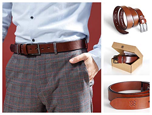 Lettro Genuine Leather Belts for Men, Vegetable Tanned Leather, Made in Europe4