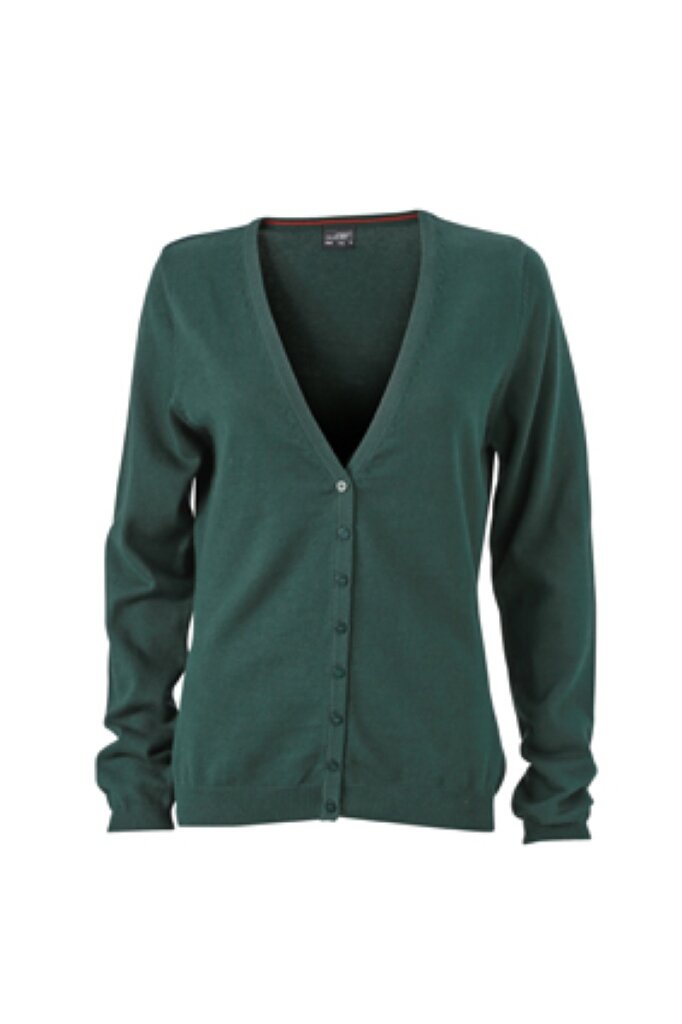 James & Nicholson Forest Green Classic Cotton Cardigan (Xs, )