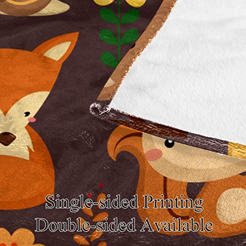 Couverture polaire lit et canapé anti-froid motif ours et hibou pour sol et chambre - 4