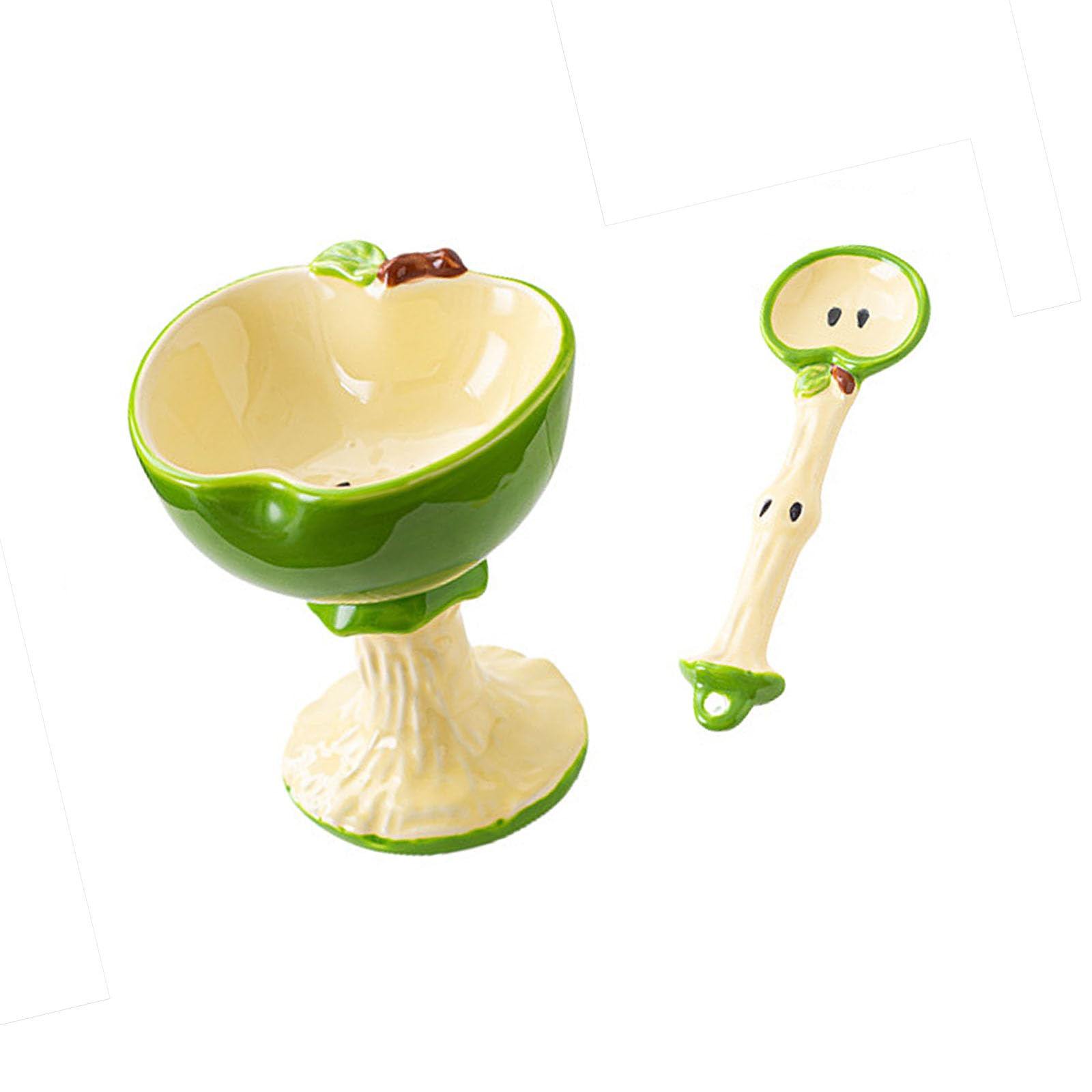 our fave Enchanting Pear Inspired Ceramic Cup with Spoon Sturdy for Hot Cold Food Microwave Safe Excellent for Gifting Stable Base Bowl