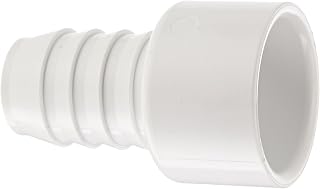Spears 474 Series PVC Adapter Fitting, Schedule 40, White, 1" Barbed Insert x 1" Socket – Corrosion-Resistant Plumbing Connector