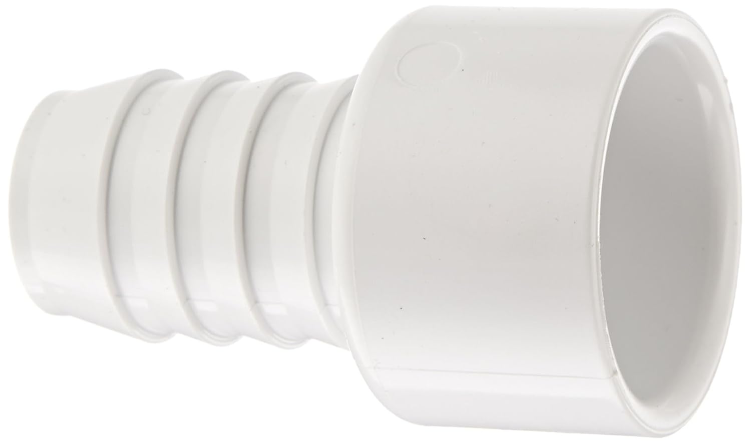 Spears 474 Series PVC Adapter Fitting, Schedule 40, White, 1" Barbed Insert x 1" Socket – Corrosion-Resistant Plumbing Connector