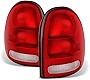 VIPMOTOZ Driver + Passenger Side OE-Style Red Lens Tail Light Housing Lamp Assembly Replacement For 1996-2000 Dodge Grand Caravan Chrysler Voyager Town & Country