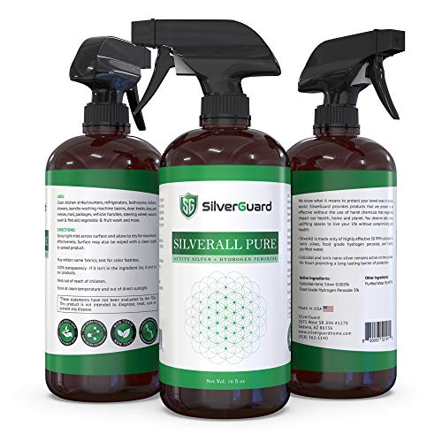 Silverguard Silverall Enhanced Hydrogen Peroxide Cleaner + Active Silver | All Purpose Cleaner With Long-Lasting Protective Silver Shield | Food Grade Hydrogen Peroxide 3 Percent | Pure 1 Pack #TOP2