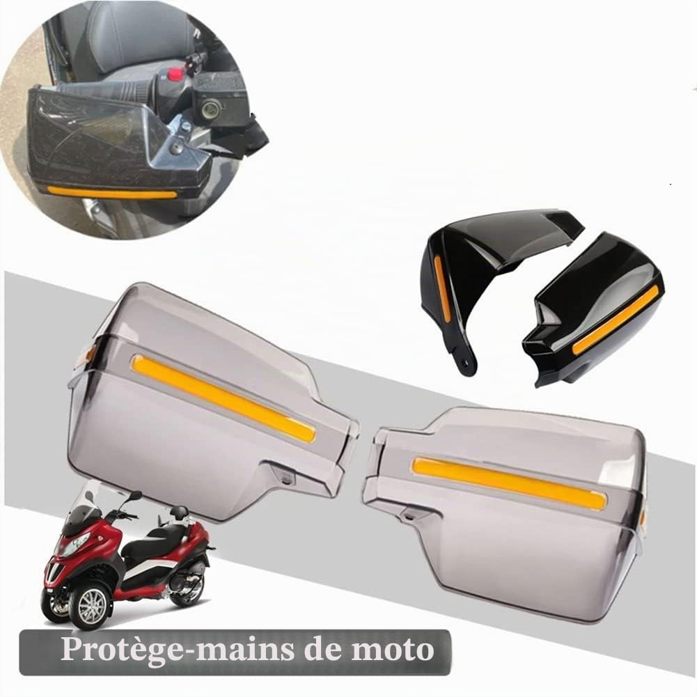 Moto Guidon Protège Mains pour Piaggio MP3 300 MP3 400 MP3 500 Moto Accessoires Handguard Pare-Brise Protège-Mains Poignée Vent Bouclier Main Protecteur Protège-Mains (Couleur : Noir)