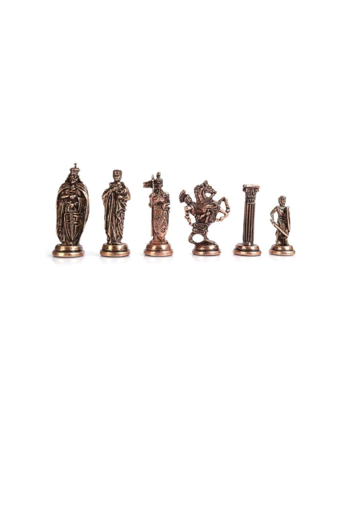 ZAW Schach Britische antike Kupferschachfiguren und faltendes Marmormuster MDF-Tabellenspiel Spaß Intelligenz Chess (Color : A)