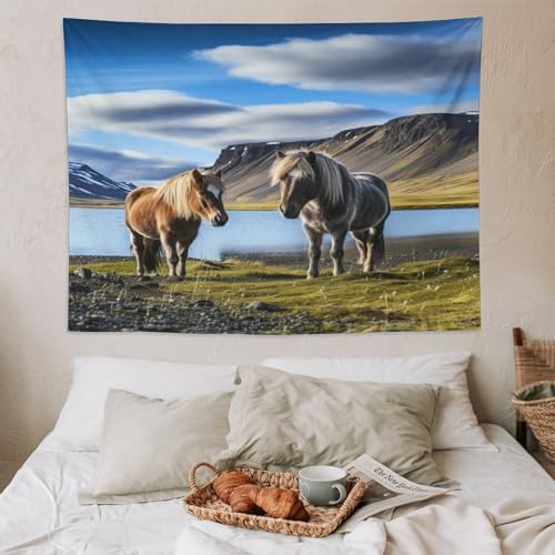 Tapisserie murale cheval 150x200cm pour décoration de salon