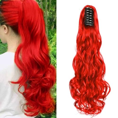 Extensiones de cola de caballo sintéticas onduladas y rizadas color castaño 3