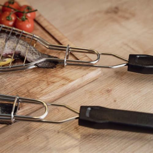 SANTOS 4xXL Fischbräter 61,5cm - Edelstahl Fisch-Grillkorb...
