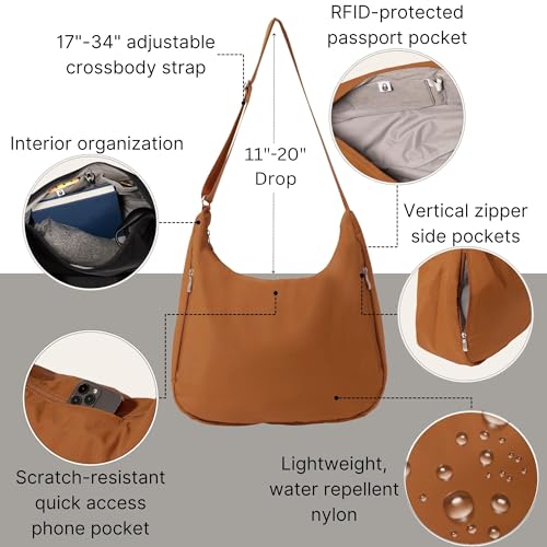 Baggallini Swift Hobo Crossbody Bag for Women - Lightweight 15.7"x16" Travel Purse Handbag Hobo Bag3
