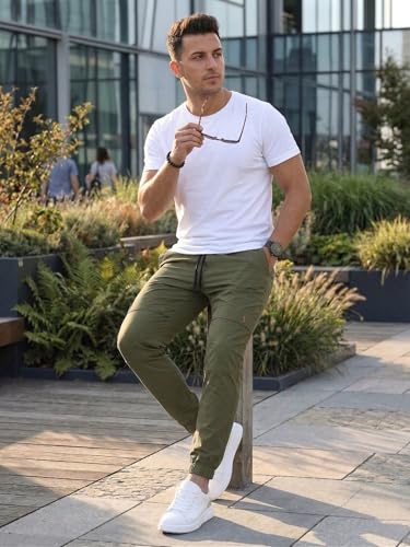 Image of ANNI Designer Men Cargo Pants Cotton Solid | Cargo Pants for Men | Mens Cargo Trouser | Multi Pocket Cargo Pant Regular Fit | Casual Stylish Bottom Wear for Mens Comfortable Clothing
