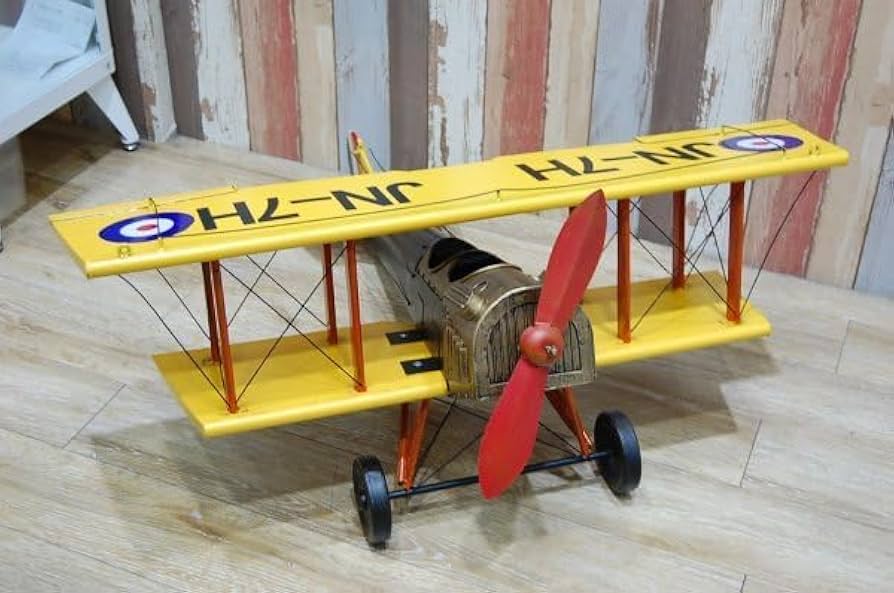 ブリキの飛行機　イギリス戦闘機JN-7H　複葉　Lサイズ　ビッグサイズ 店内装飾 Amazon.co.jp: 限定 ブリキの飛行機 イギリス戦闘機 JN-7H 複葉