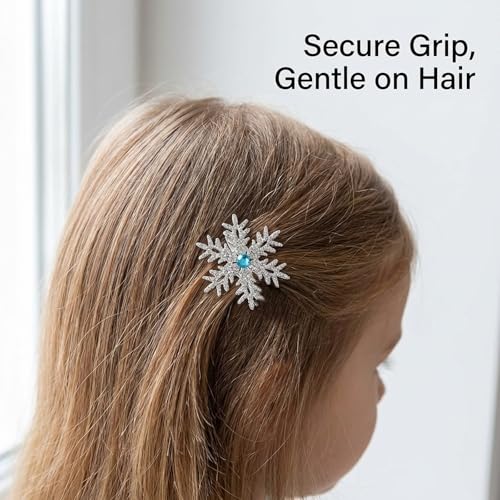 Set 8 Pinzas Para Cabello Copo De Nieve Brillantes miniatura 4