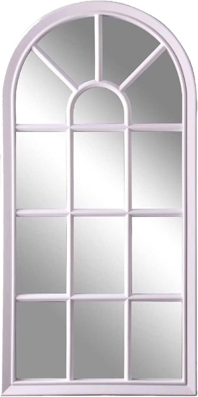 New Arched Window Wall Mirror – 69 x 34cm Decorative Accent Mirror with Stylish Metal Frame – Modern Home Décor for Hallway, Living Room, Bedroom & Bathroom Z-14