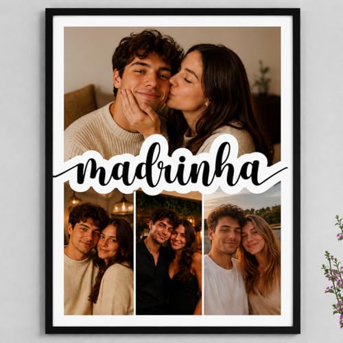 Image of Personalized Couple Photo Frame with Name Custom Collage Picture Frame for Couples Romantic Gift for Girlfriend Boyfriend Wife Husband Wall & Table Decor