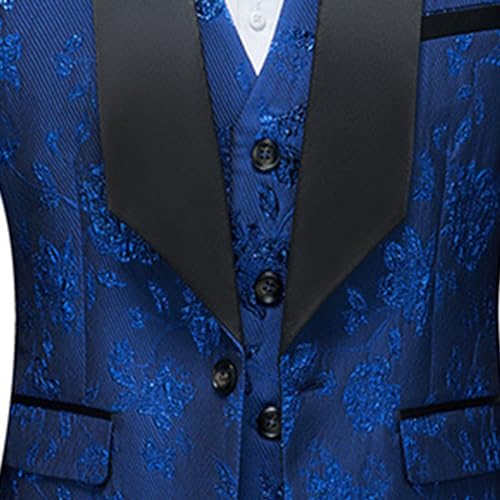 Men's 3 Pieces Sequin Casual Dance Suit Jacket One Button Single Breasted Pants Set Prom Blazer Wedding Coat4