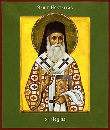 St. Nektarios of Aegina English Canvas Icon Print. FREE PRIORITY SHIPPING!