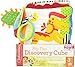 Infantino Peek & Seek Discovery Cube - Soft Development Toy, Peek-A-Boo Mirror, Clacker Rings, Crinkle & Rattle Sounds - Sensory Play, Ages 3 Months +