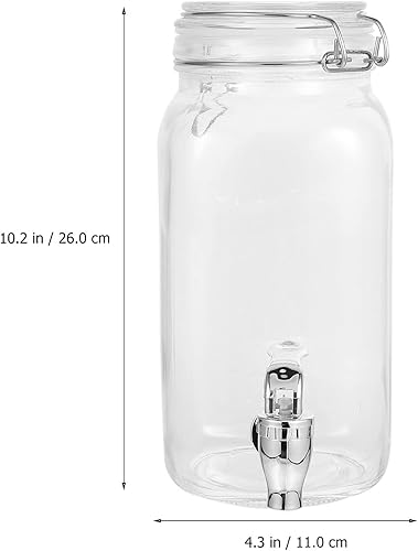 Miniatura 5 de Luxshiny Dispensador de bebidas con espiga para hervidor frío, botella de refrigerador, dispensador de bebidas de vidrio con grifo, dispensador de