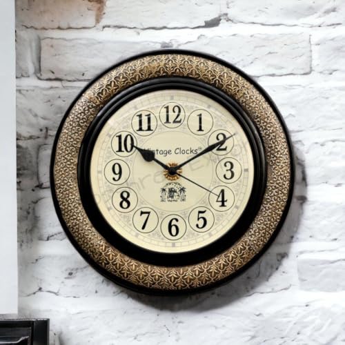 Image of Vintage Clock Brass Handcrafted Wall Clock /One Year Warranty / 1623-10-H