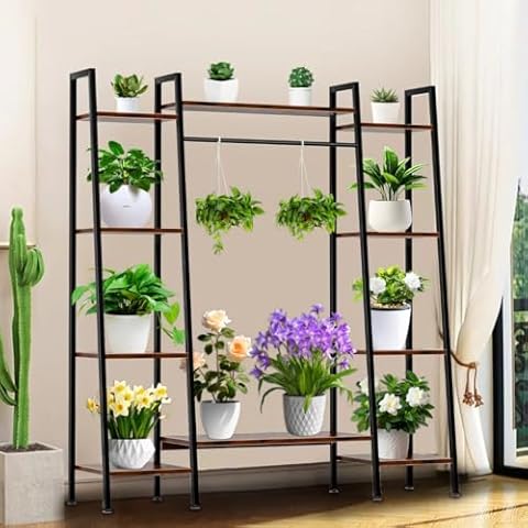 homegroove Tall Plant Stand Indoor, 6 Tiered Metal Plant Stand for Indoor Plants Multiple, 55" Large Plant Shelf Display Rack, Corner Plant Holder Display Flower Shelves for Living Room, Patio Cover