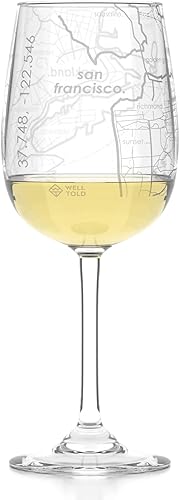 Miniatura 2 de Well Told Copa de vino grabada de San Francisco CA Map - Copa de vino grabada con mapa de la ciudad grabada, regalo para los amantes del vino (16