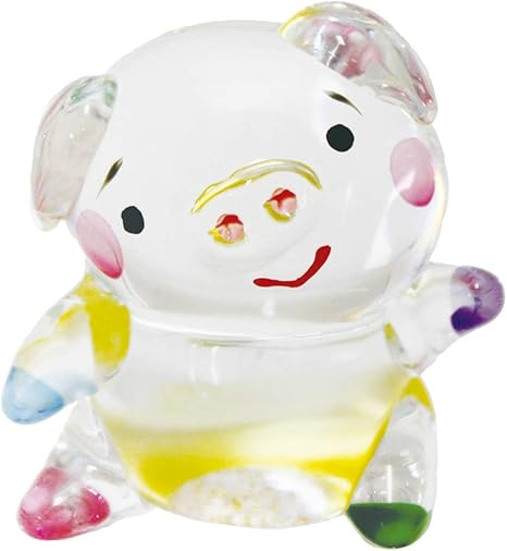 Amazon Co Jp ガラス細工 クリスタル とろ光る人形 ぶた 大 リュウコドウ 和風 手作り 置物 季節の飾り ホーム キッチン