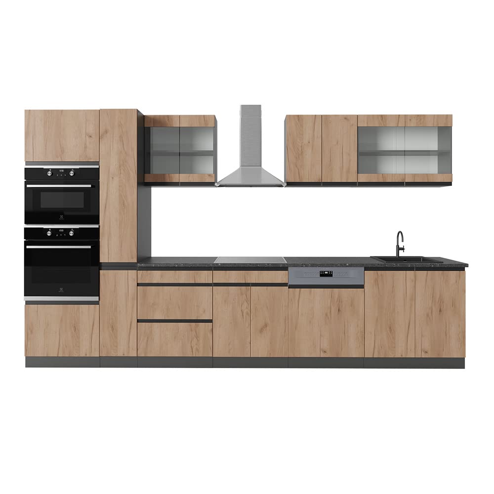 Vicco Cuisine R-Line, Chêne doré/Anthracite, 350cm