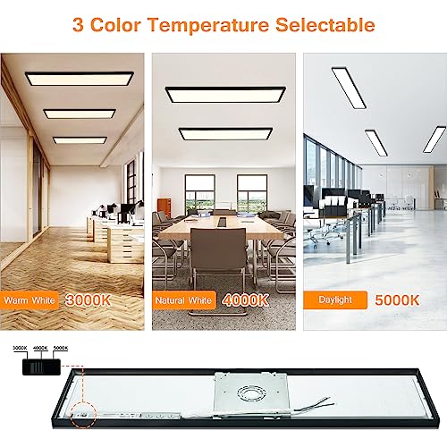 Image of Black 1x4 LED Flat Panel Light Surface Mount 4-Pack, 100-277V