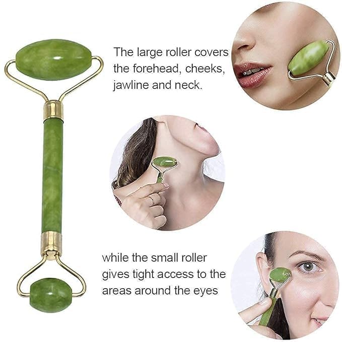 Gua Sha Stone and Ice Roller Set with Miriyaya Jade Face Massage Roller - Facial, Neck and Body Massage - Silicon, Reusable Gua Sha Stone and Ice Roller Set with Miriyaya Jade Face Massage Roller - Facial, Neck and Body Massage - Silicon, Reusable