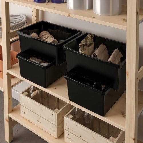 Amazon｜IKEA イケア 収納ボックス ブラック 35x/9l 25x14cm m30598205