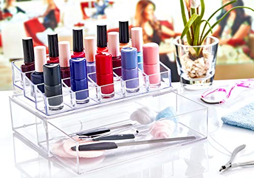 Furany 2er Set Kosmetik Organizer| 2er Set Nagellack Organizer + Schubladen Drawer Organizer für Accessoires Make-Up… – Bild 4