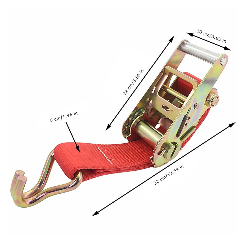 2 Stück 3000kg 10m Spanngurte Mit Ratsche Spanngurte Mit Haken Ratschengurt Zurrgurte 50mm 5t Für Die Professionelle Ladungssicherung Roller Motorrad(5cmx1m/1.96x39in)