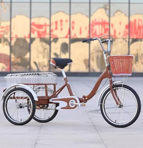 Triciclo Plegable 20 Pulgadas para Adultos - Marrón miniatura 3