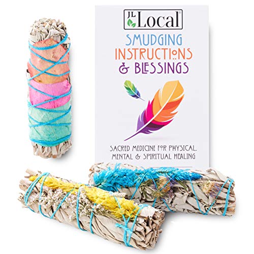 image for JL Local Fire Flowers Sage Smudge Sticks - Sage Bundles - White Sage w