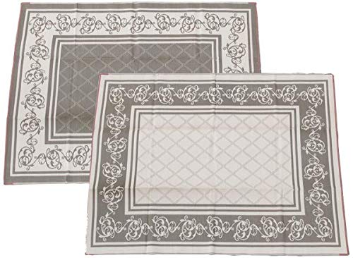 EEZ RV Products9'x18'VBW Heavy Duty Reversible/Durable Outdoor Patio/RVing Mats(9ftx18ft Vine Brown) Come with Large Storage Bag & 6 Sets of Stakes and Washer