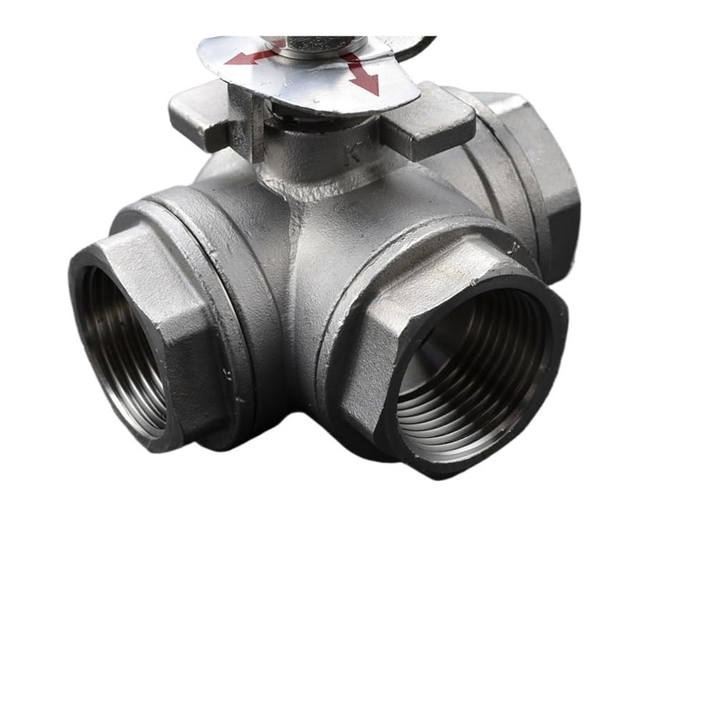 1/4" 3/8" 1/2" 3/4" 1" -2" BSP NPT Female Full Port T L Port Tee 3 Ways 304 316 Stainless Steel Ball Valve Connector Water Gas(3/4",BSPP SS304 L-Port)
