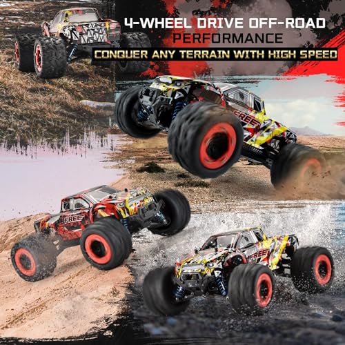 Image of 1:18 Scale 40+km /h High Speed Remote Control Car, 4x4 Waterproof Off Road RC Cars with Extra Shell, Fast 24GHz All Terrain Toy Trucks for Boys and Adults, 2 Batteries for 40mins Fun A1