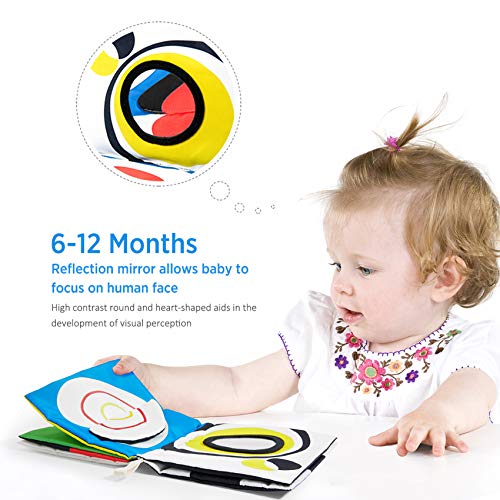 Beiens DNMR07 Baby Books Toys, High Contrast Black And White Books Non Toxic Fabric Touch And Feel Crinkle Cloth Books Early Educational Stimulation Toys thumb #2