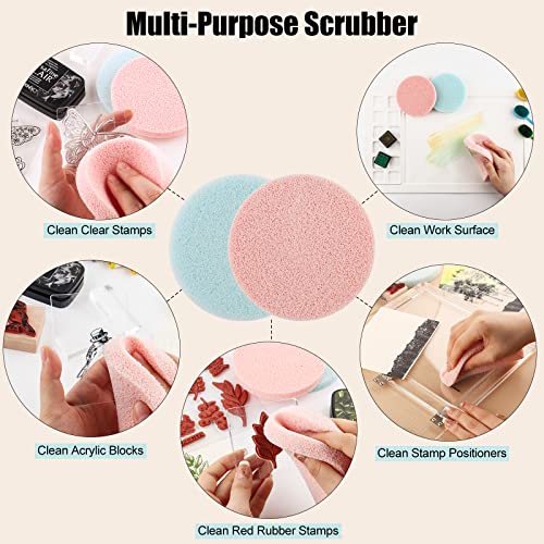 OTCRAFT 5 Pcs/Set Stamp Shammy Scrubber,Stamp Cleaning Sponge,Ink Removing Tool for Applicable to Stamp Cleaning Cloth Stamps Rubber Stamps,Stamp Positioners and Craft Supplies Tool - Image 4