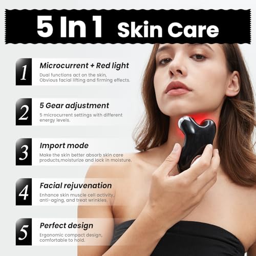 Hunvva HUNVVA-BLACK Microcurrent Facial Device,Latest Red Light Technology,Enhances The Ability To Lift The Face And Tighten The Skin,Facial Wrinkle Equipment,Smart Photon Micro-Current Device,Model:Ep-300. thumb #2