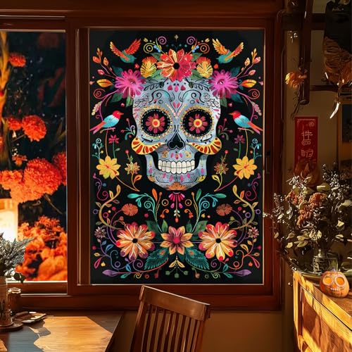 Vinilo Decorativo HOMETITUTE Día de los Muertos 24x36 pulgadas miniatura 1