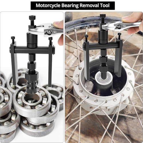Qwork® Kit Di 10 Estrattore Per Cuscinetti Interni Per Moto Da 8 Mm A 25 Mm, Acciaio Legato, Set Di Strumenti Per La Rimozione Dei Cuscinetti Ruota Per Moto - 5